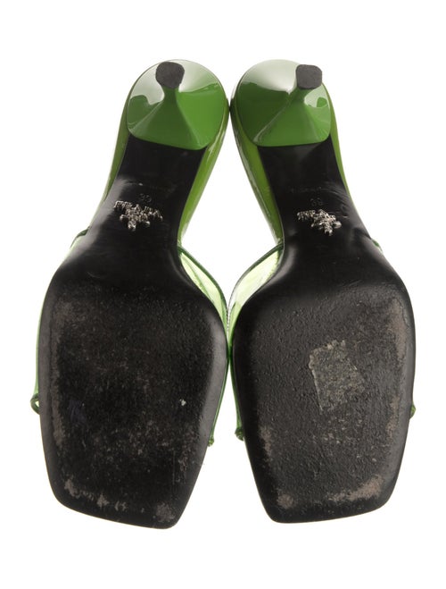 Prada PVC Leather Trim Embellishment Slides