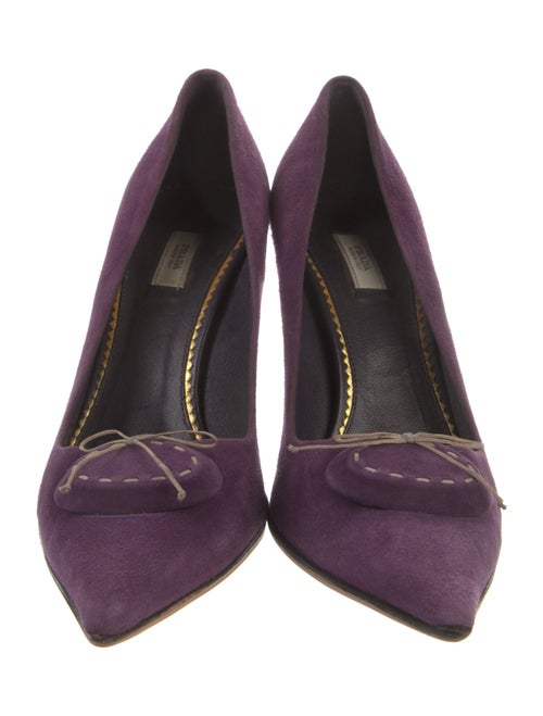 Prada Suede Bow Accents Pumps