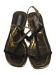 Prada Leather Bow Accents T-Strap Sandals
