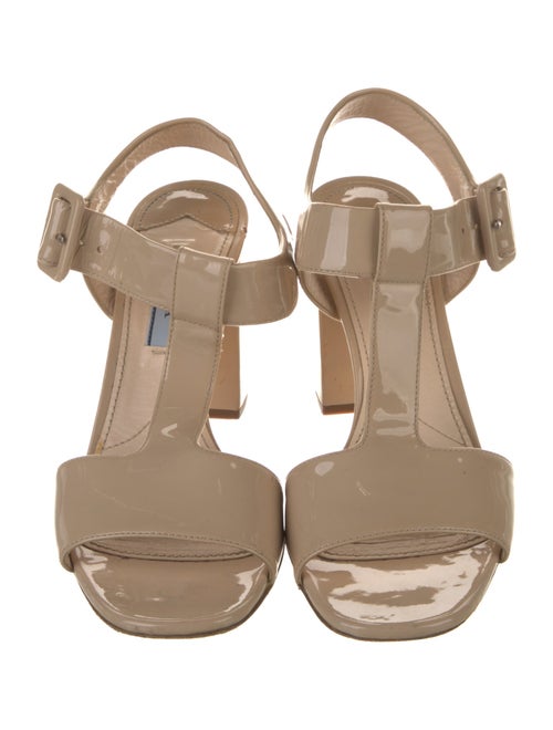 Prada Patent Leather T-Strap Sandals