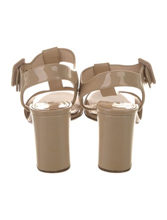 Prada Patent Leather T-Strap Sandals