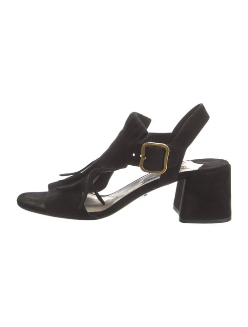 Prada Suede Cutout Accent Slingback Sandals