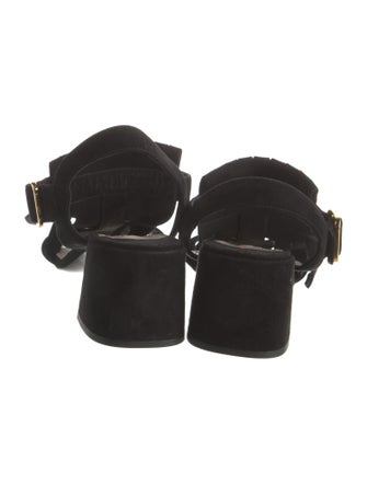 Prada Suede Cutout Accent Slingback Sandals