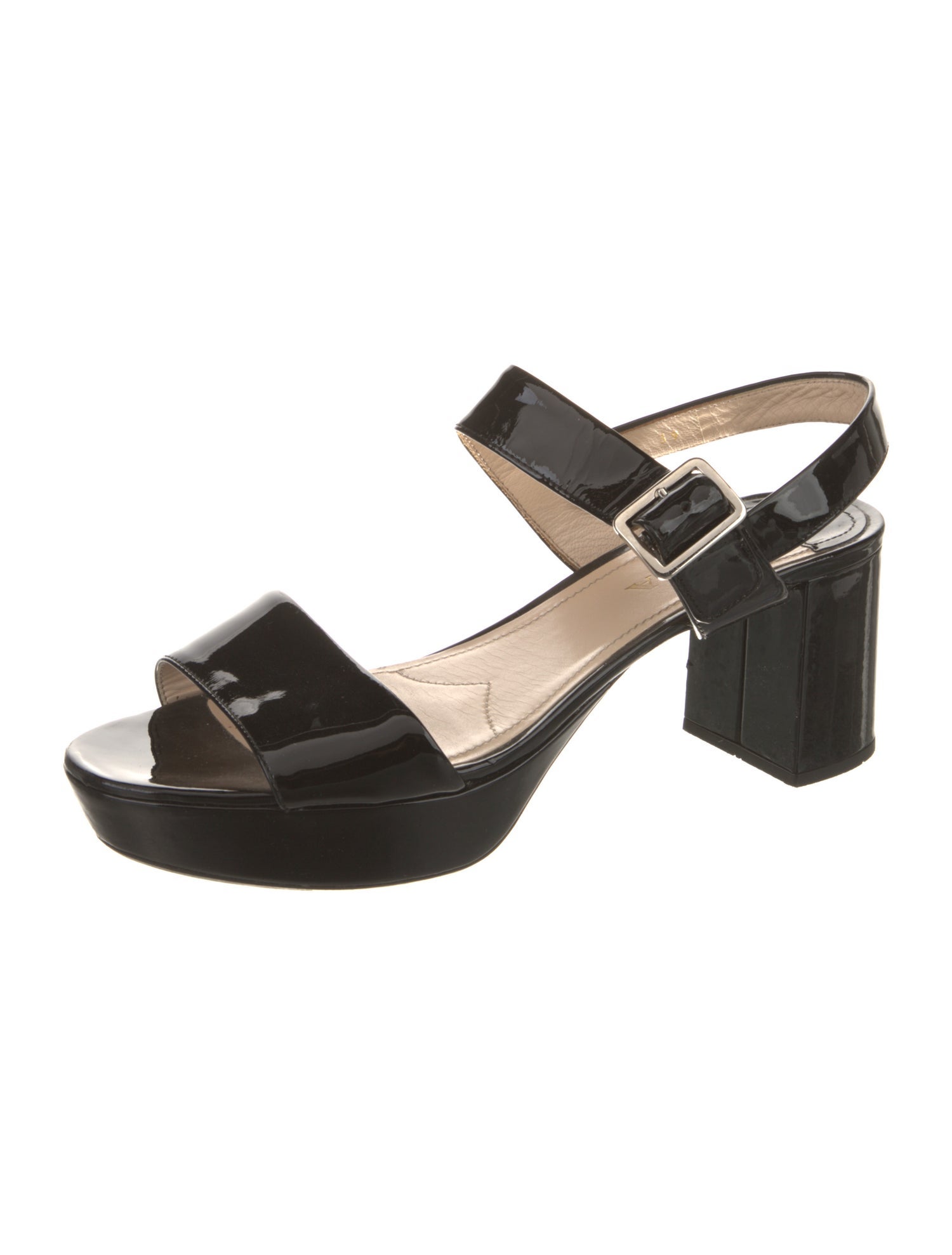 Prada Patent Leather Slingback Sandals