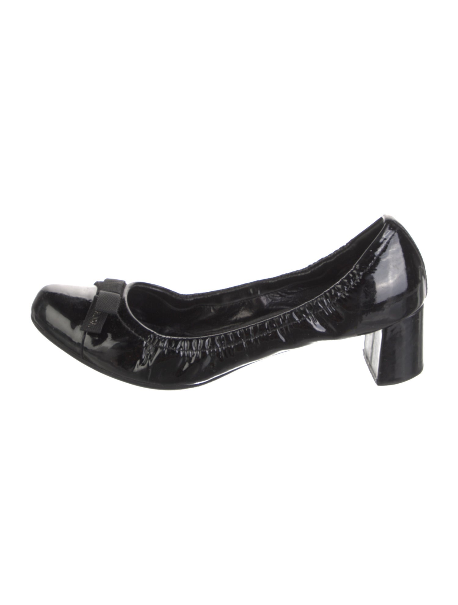 Prada Sport Patent Leather Bow Accents Pumps