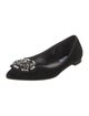 Prada Suede Crystal Embellishments Flats
