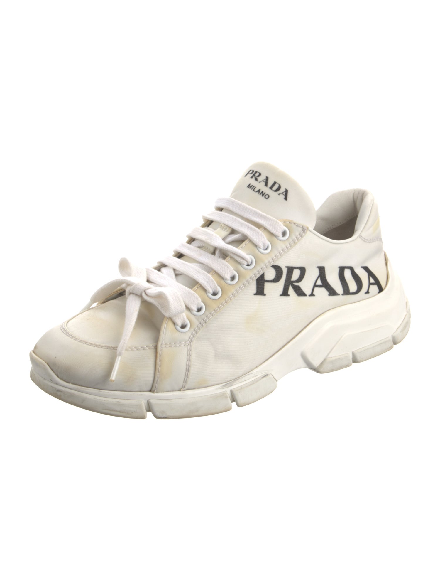 Prada Nylon Colorblock Pattern Sneakers