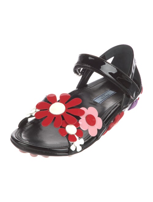 Prada Patent Leather Floral Print Sandals