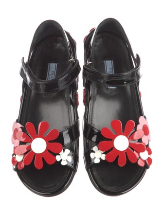 Prada Patent Leather Floral Print Sandals
