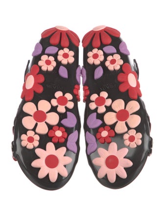 Prada Patent Leather Floral Print Sandals