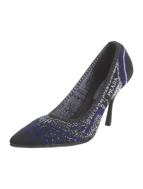 Prada Printed Embroidered Accent Pumps