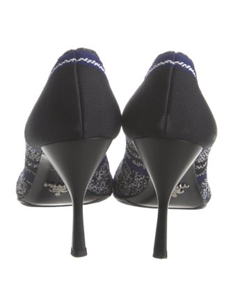 Prada Printed Embroidered Accent Pumps