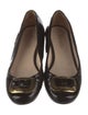 Prada Patent Leather Bow Accents Flats