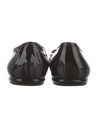 Prada Patent Leather Bow Accents Flats