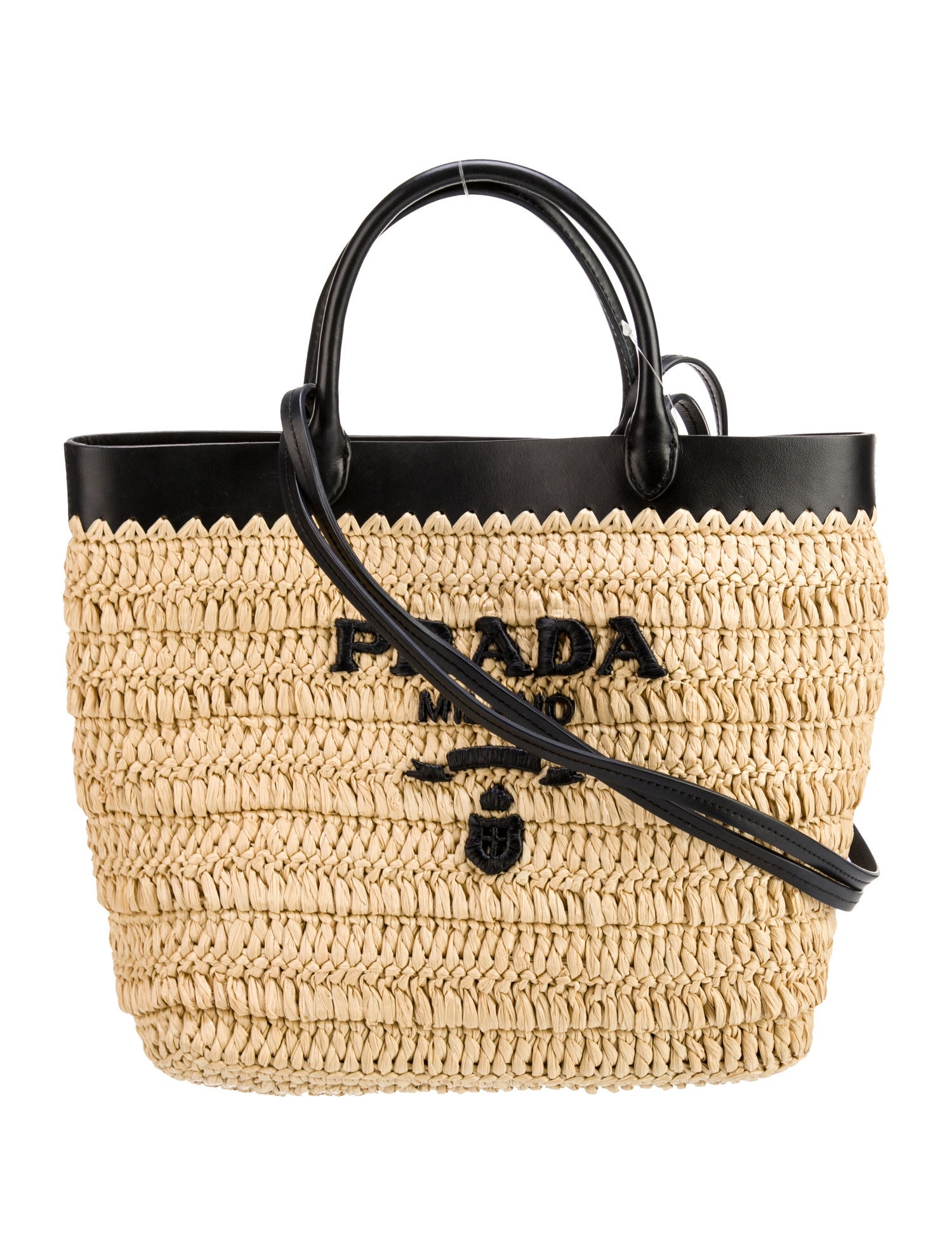 Prada Raffia Bucket Bag Small 2024