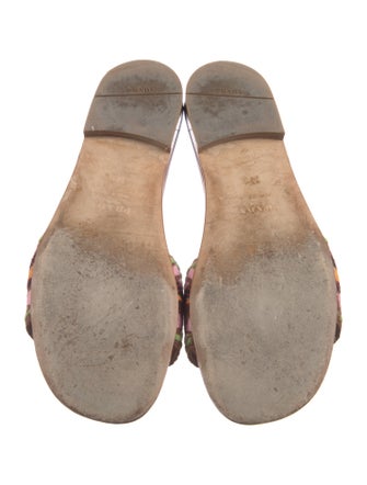 Prada Leather Printed Slides