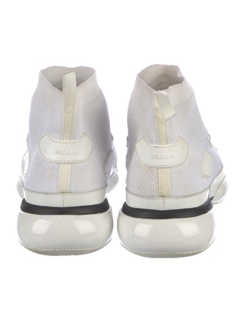 Prada Graphic Print Leather Trim Embellishment Sneakers