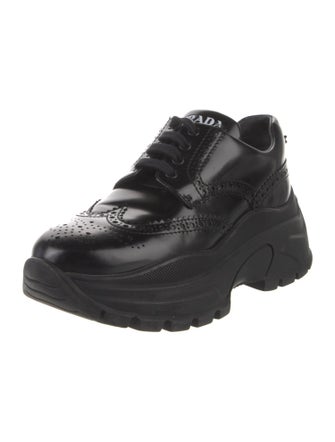 Prada Signature Logo Patent Leather Chunky Sneakers