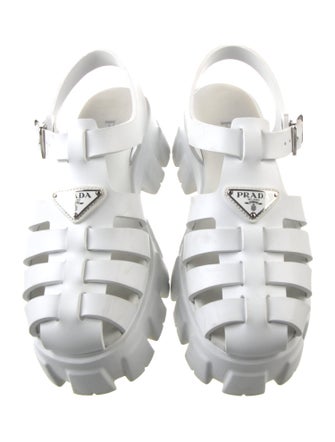 Prada Leather Cutout Accent Slingback Pumps