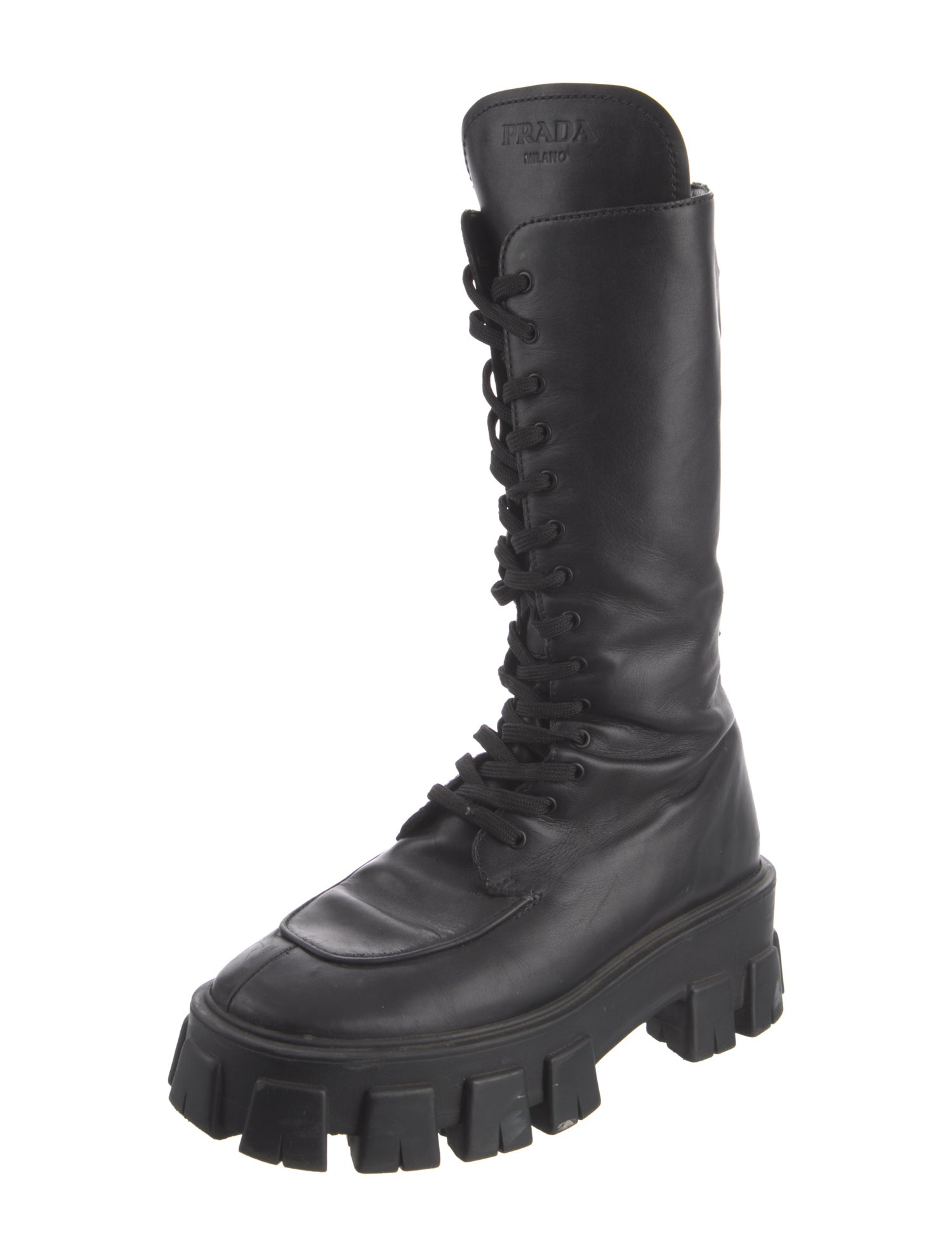 Prada Leather Combat Boots