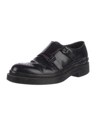 Prada Leather Lasercut Accents Monk Straps
