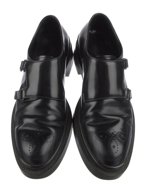 Prada Leather Lasercut Accents Monk Straps