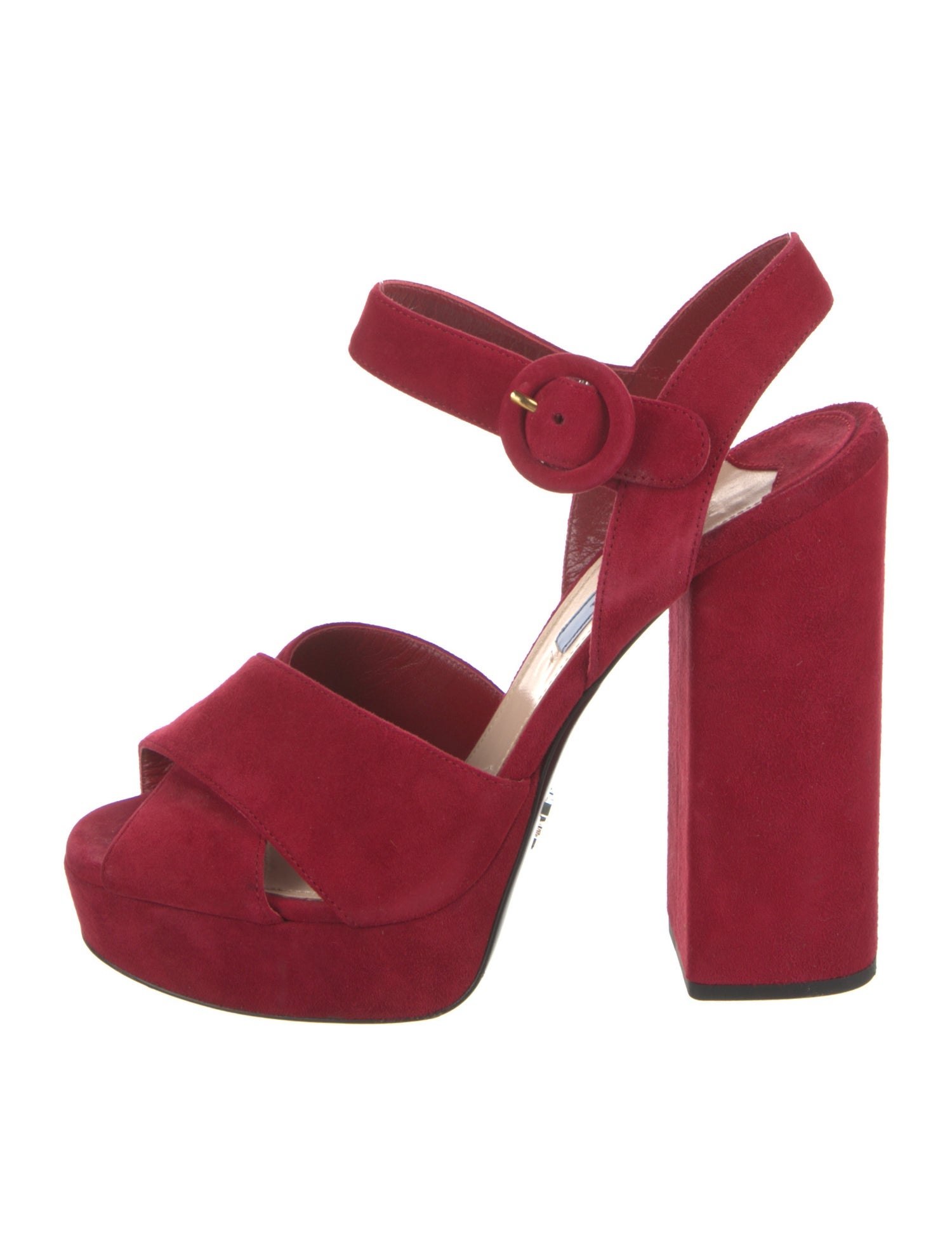 Prada Suede Leather Trim Embellishment Sandals