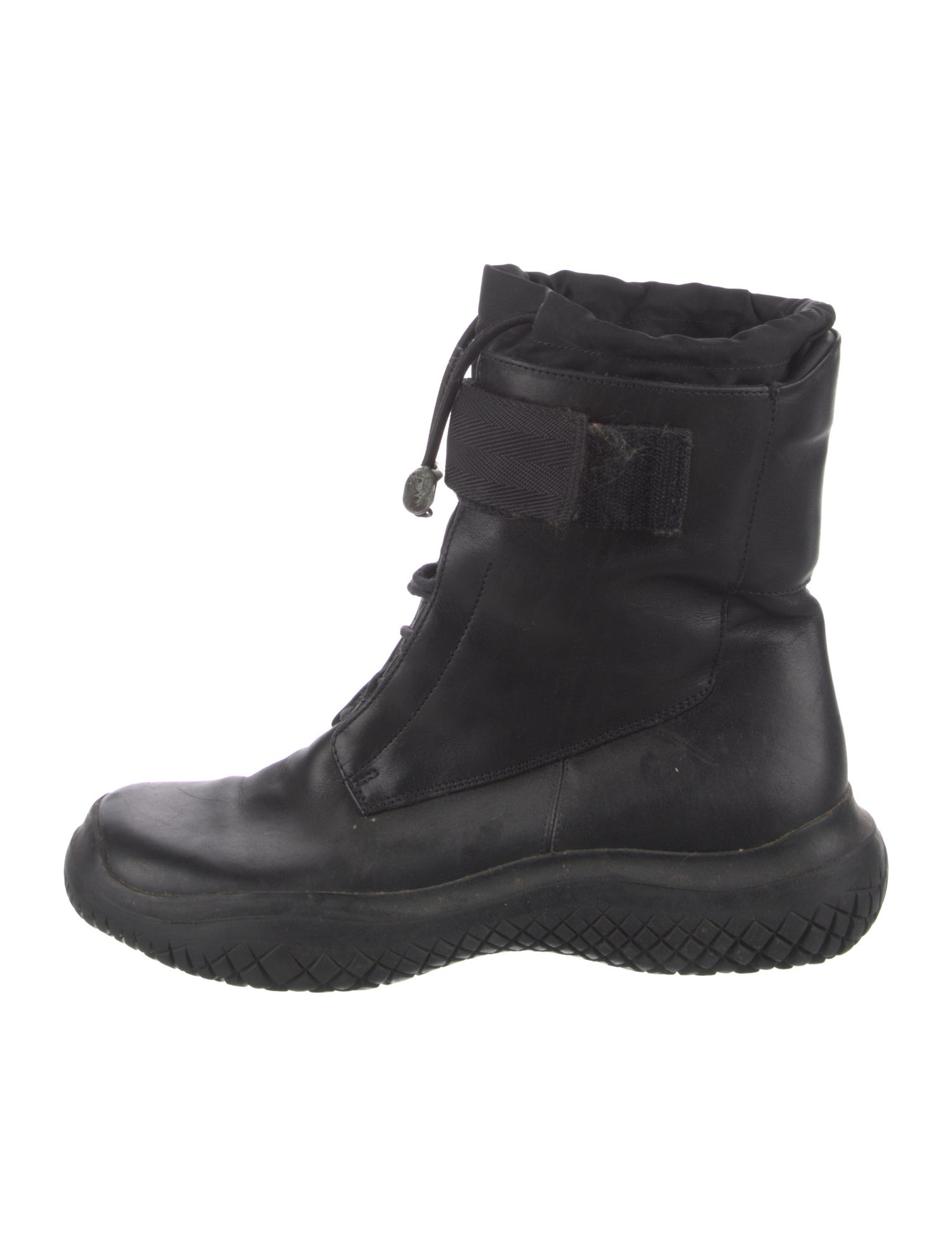 Prada Sport Leather Combat Boots
