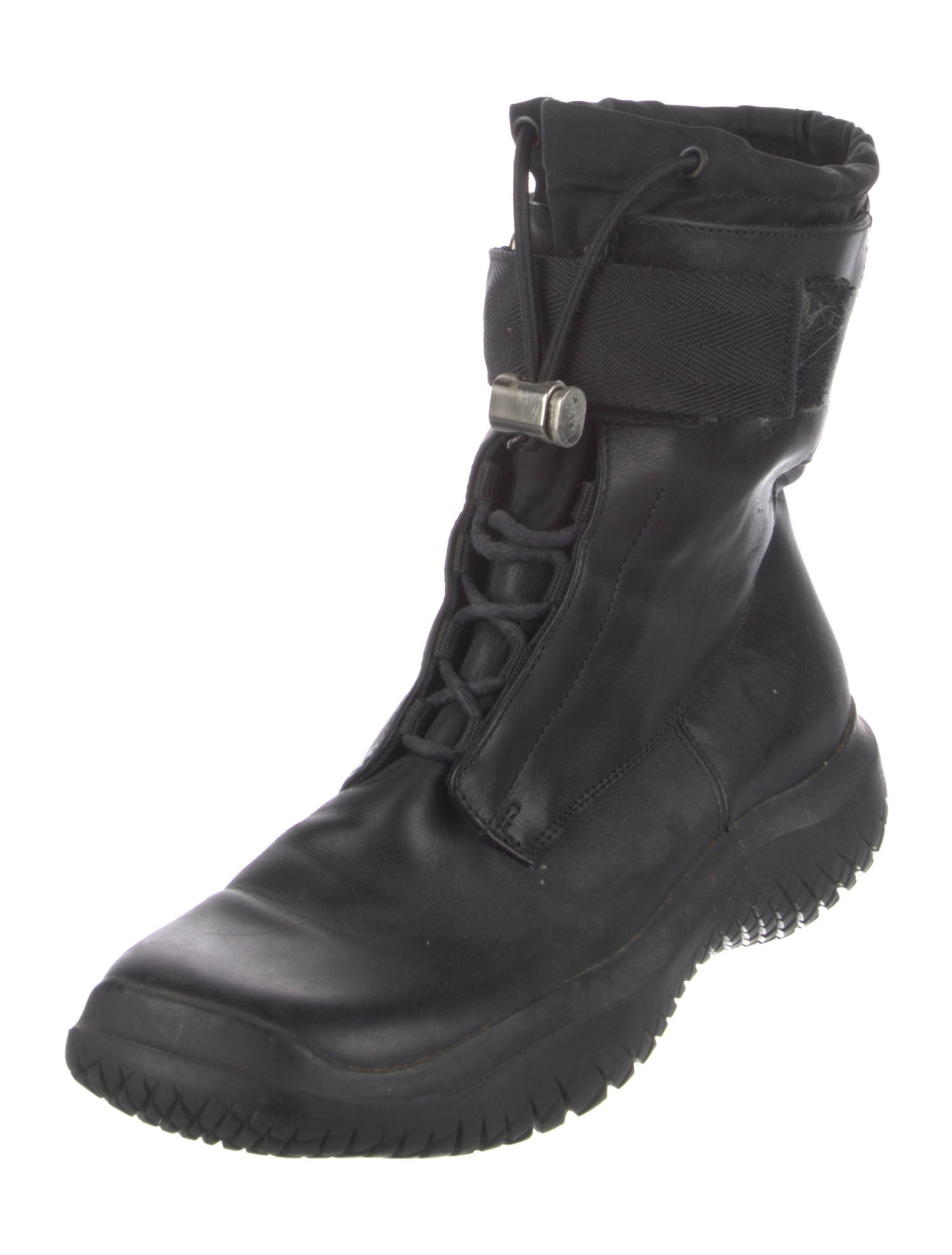 Prada Sport Leather Combat Boots