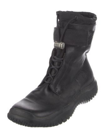Prada Sport Leather Combat Boots