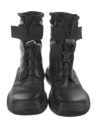 Prada Sport Leather Combat Boots