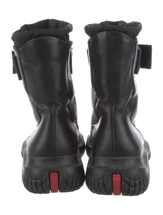 Prada Sport Leather Combat Boots