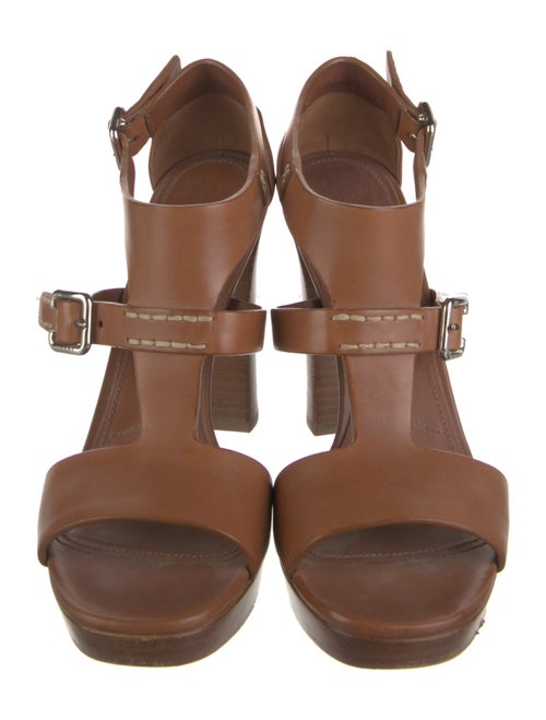 Prada Leather T-Strap Sandals