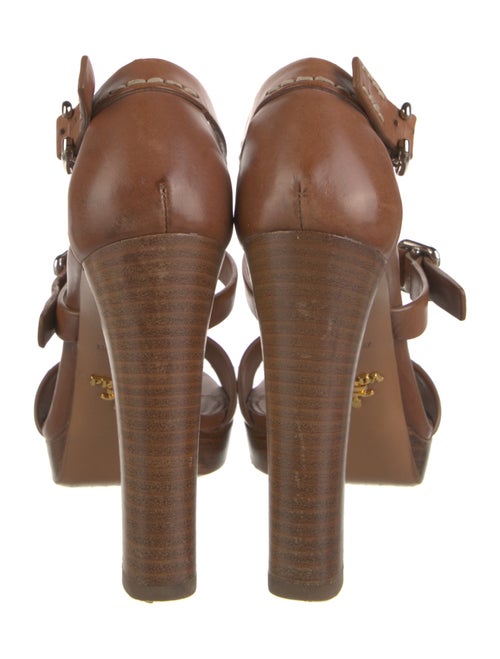 Prada Leather T-Strap Sandals