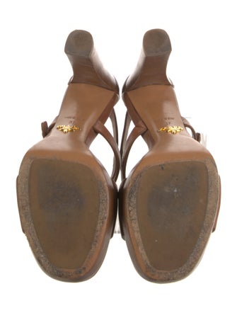 Prada Leather T-Strap Sandals
