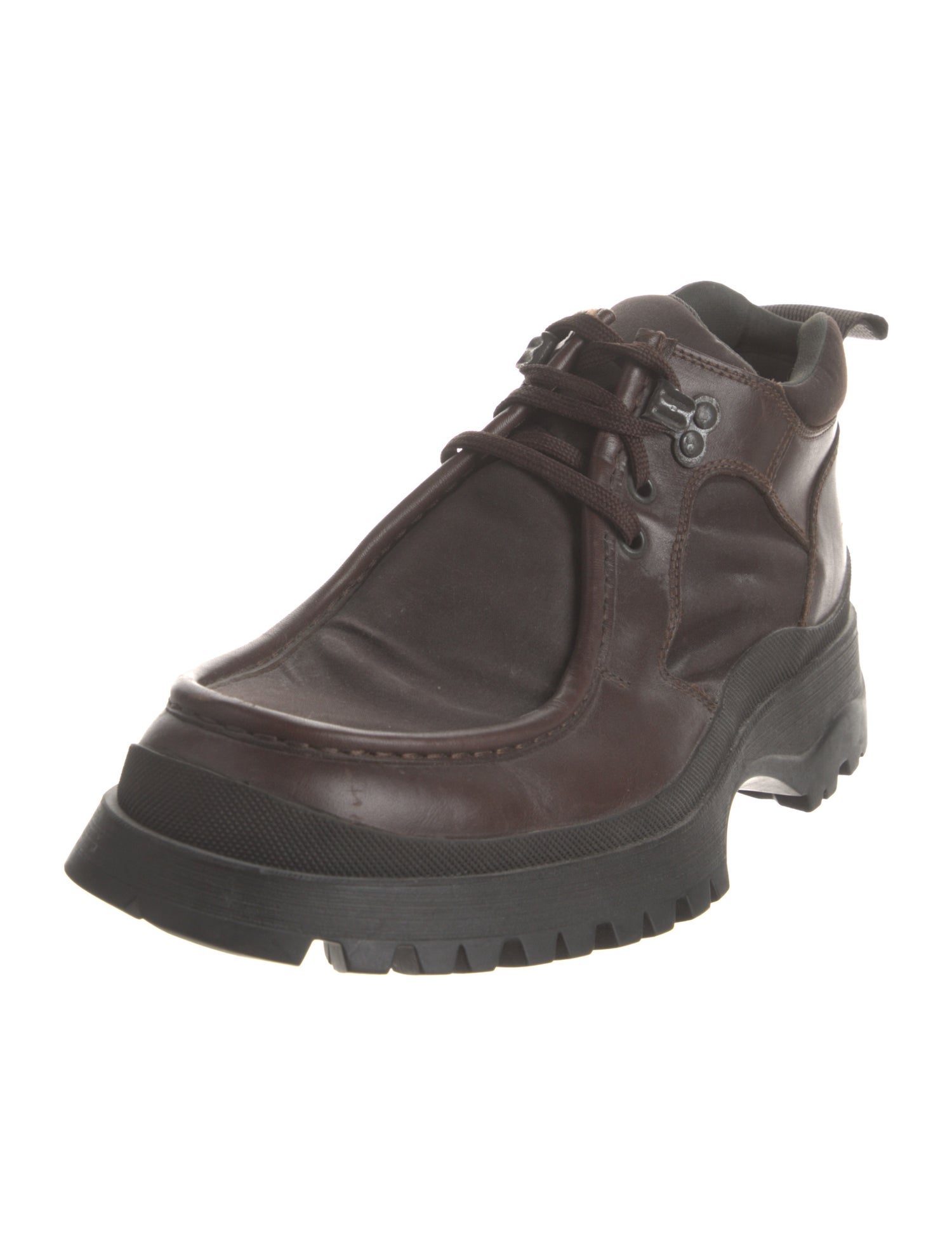 Prada Sport Leather Combat Boots