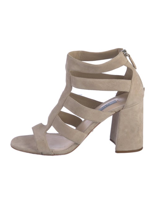 Prada Suede Cutout Accent Gladiator Sandals