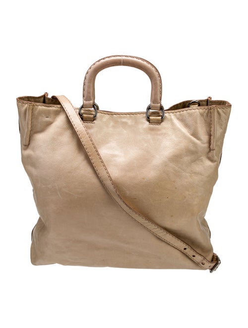 Prada Enameled Metal Triangle Bucket Bag