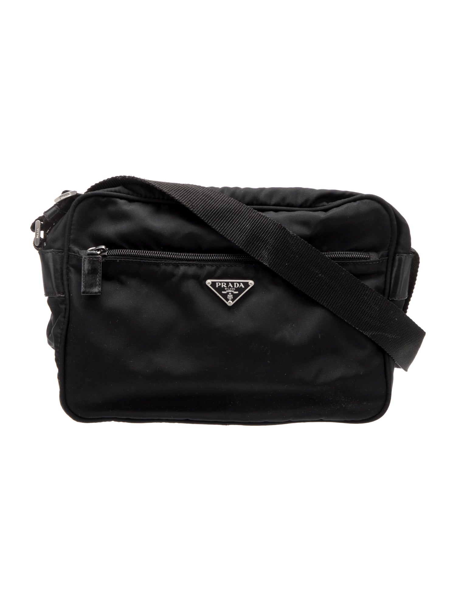 Prada Enameled Metal Triangle Shoulder Bag