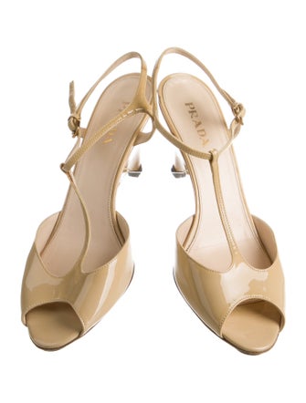 Prada Patent Leather T-Strap Sandals