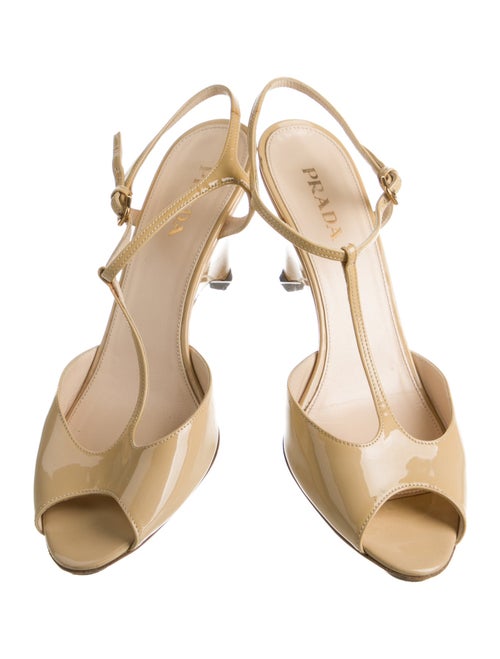 Prada Patent Leather T-Strap Sandals