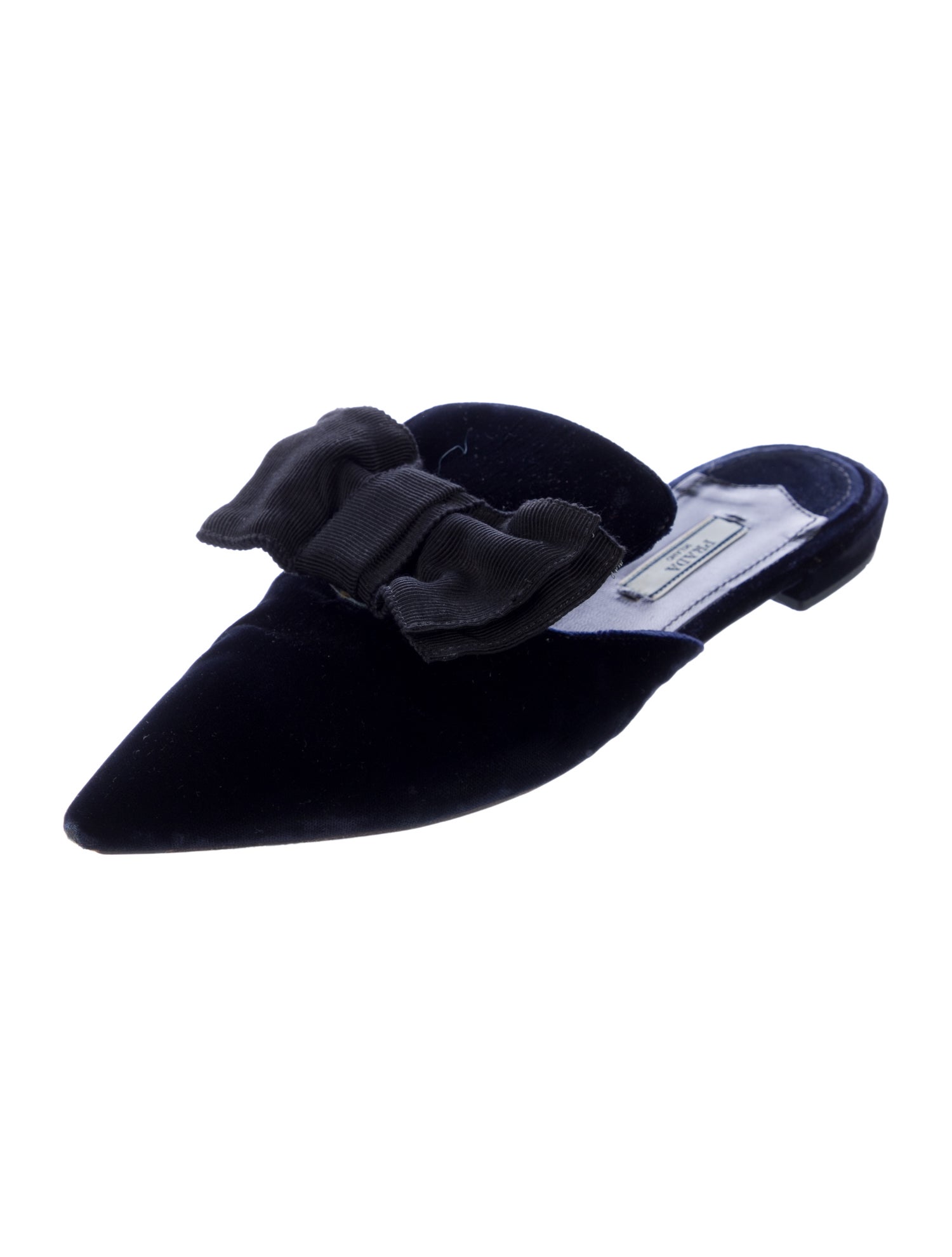Prada Velvet Bow Accents Mules