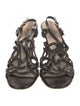 Prada Leather Whipstitch Trim Slingback Sandals