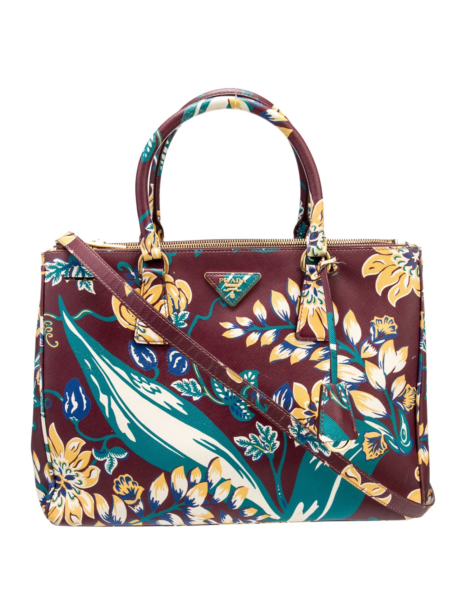 Prada Saffiano Lux Leather Galleria Double Zip Large