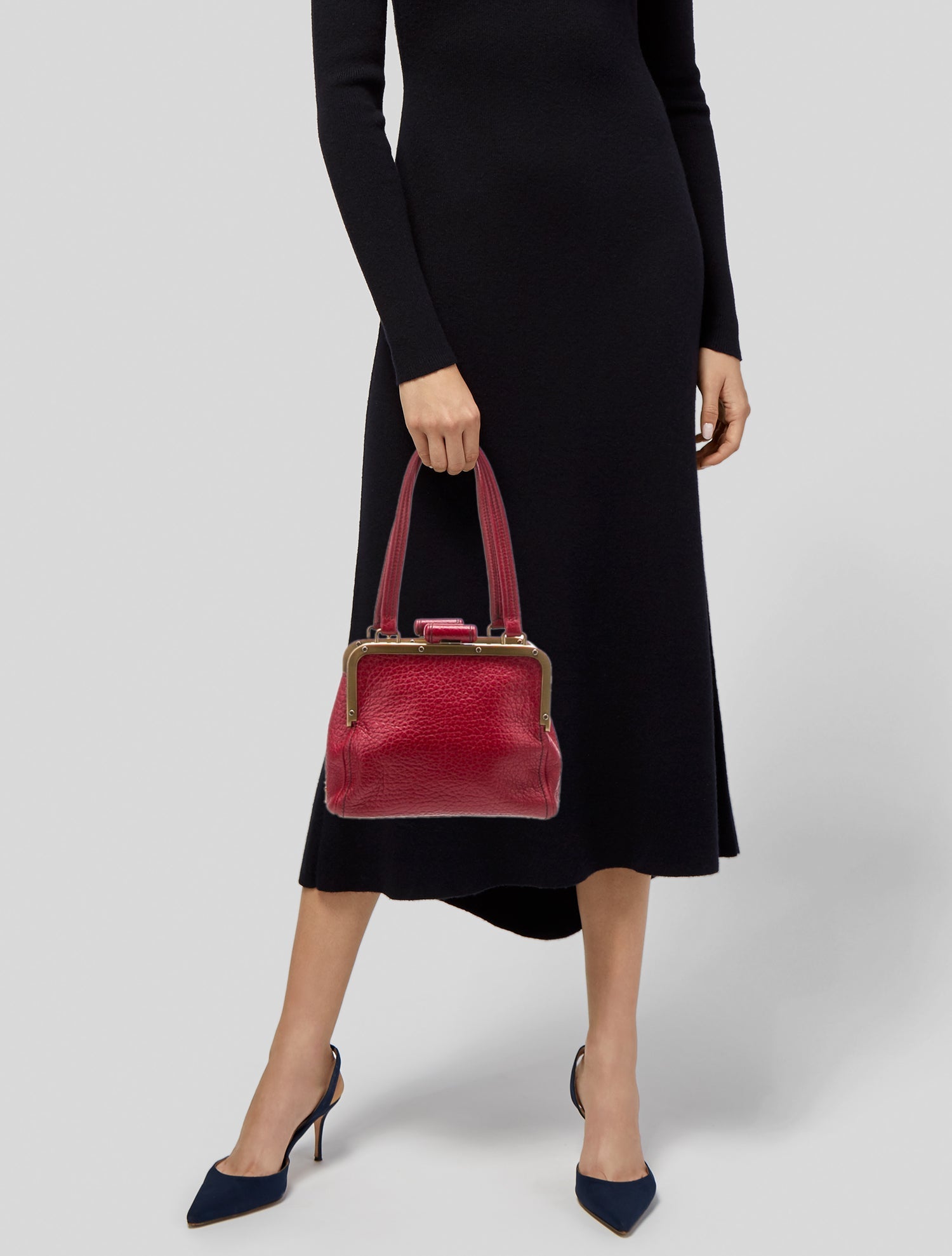 Prada Enameled Metal Triangle Cerniera