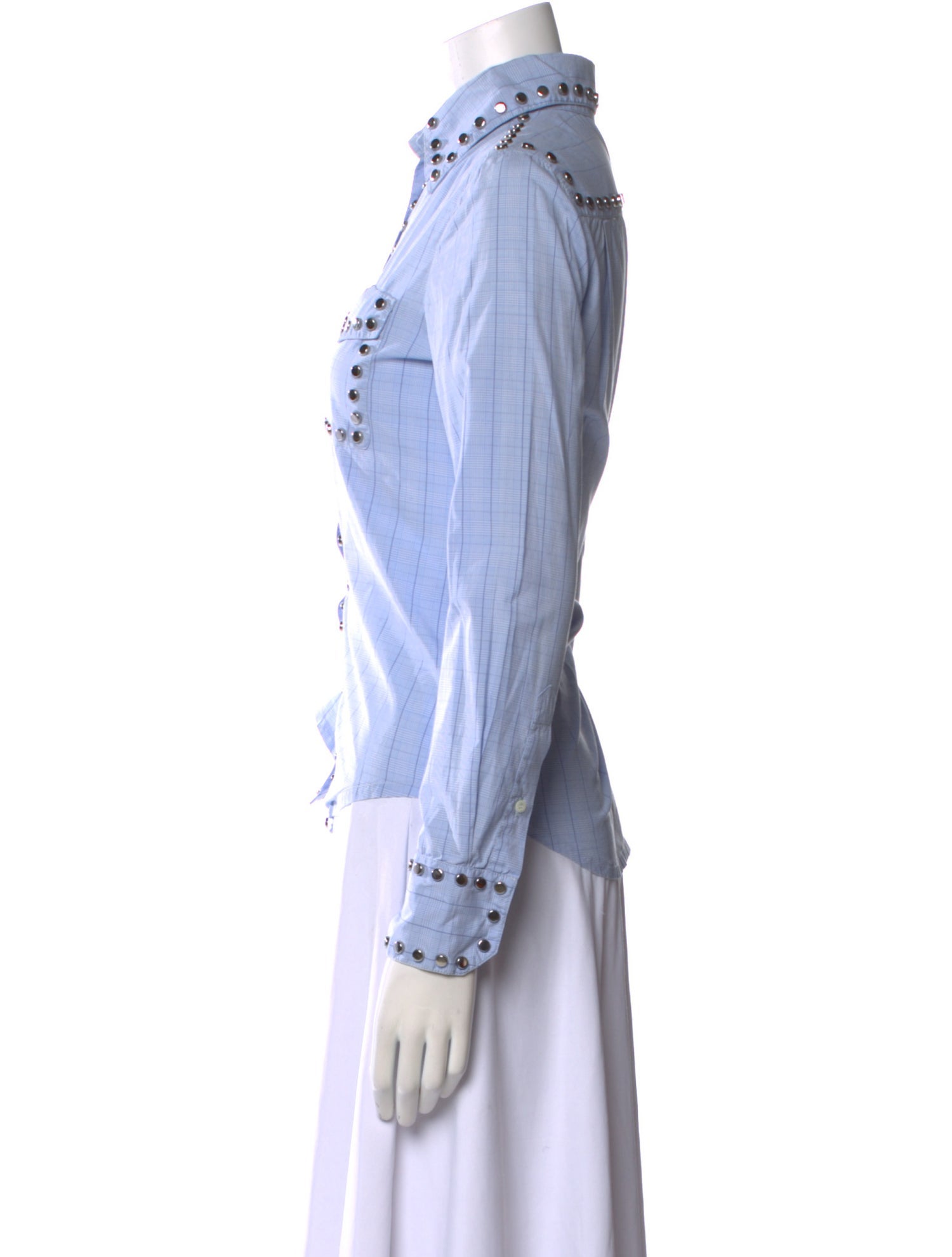 Prada 2018 Long Sleeve Button-Up Top