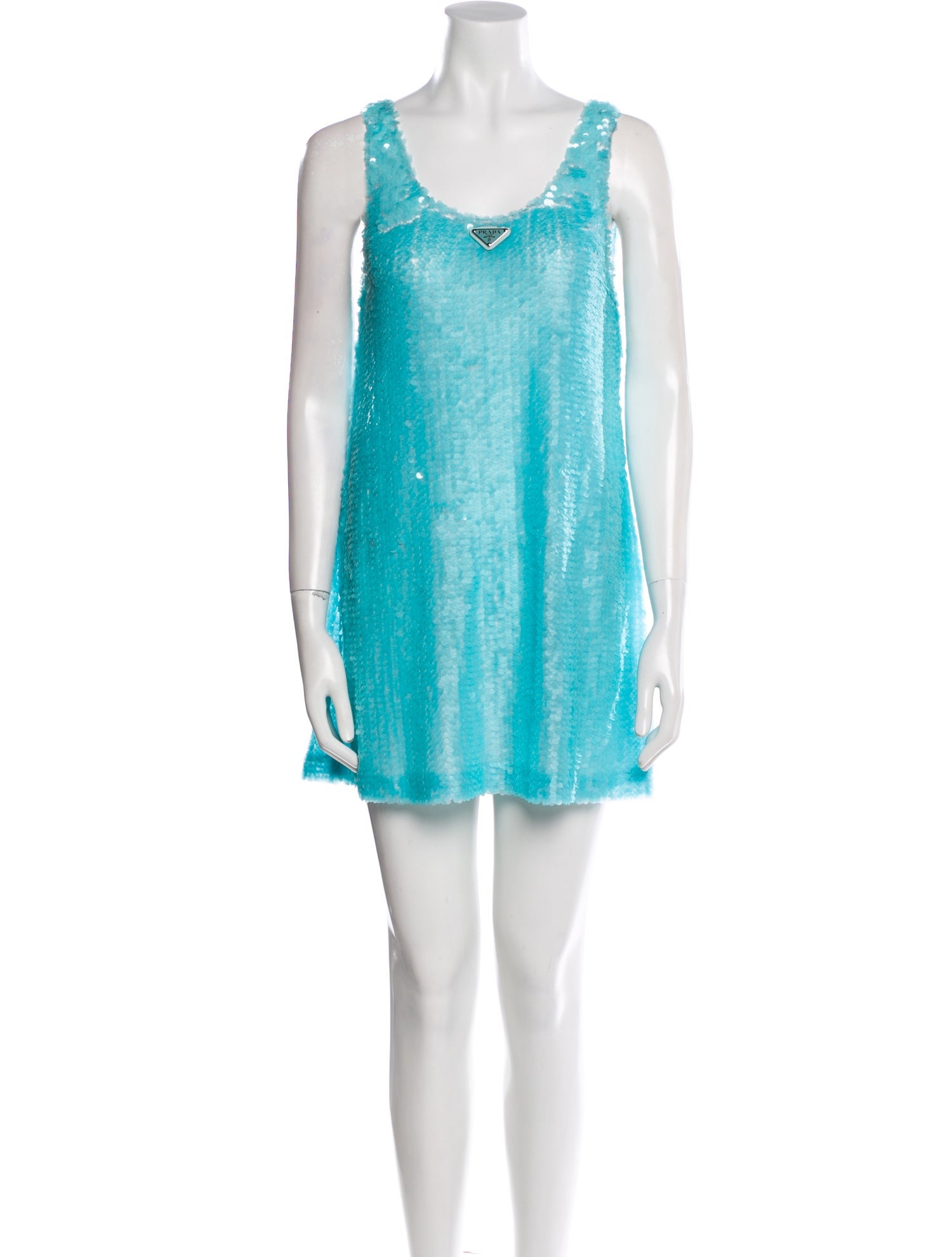 Prada 2021 Scoop Neck Mini Dress