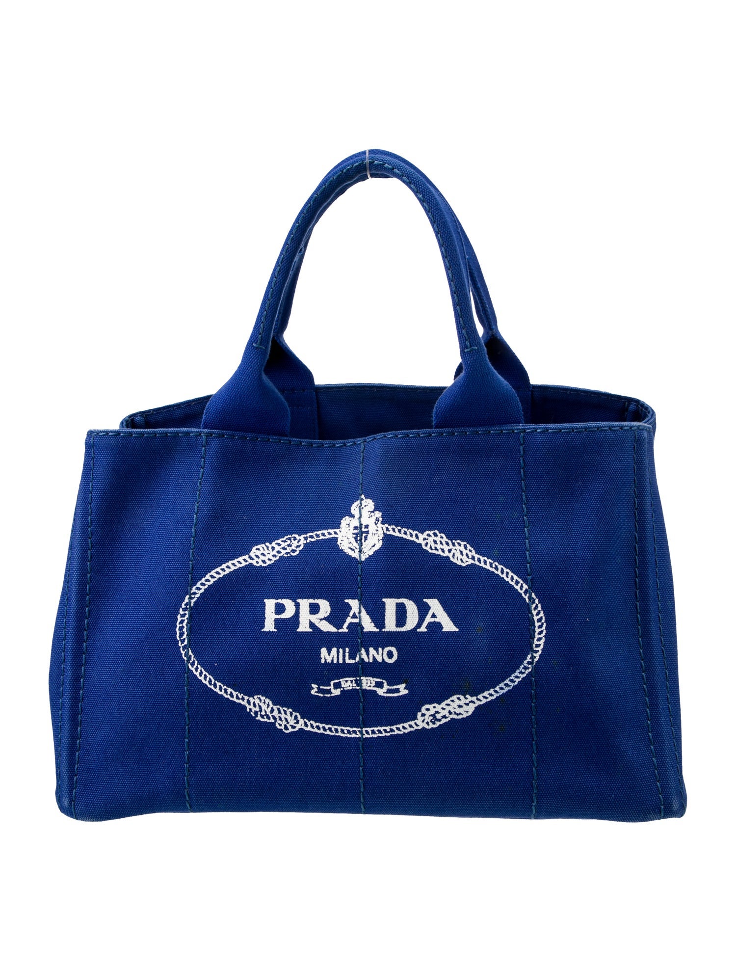 Prada Enameled Metal Triangle Canapa