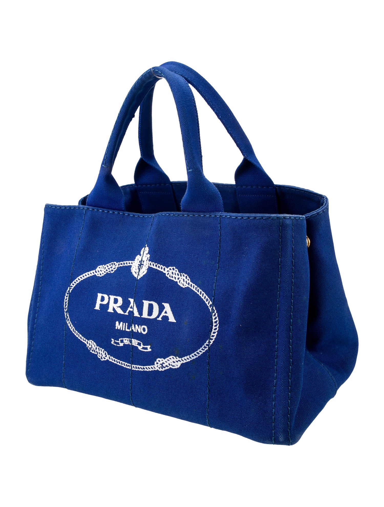 Prada Enameled Metal Triangle Canapa