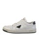 Prada Enameled Metal Triangle Leather Sneakers